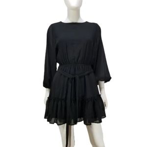 NWT Flying Tomato Women's Orange Floral Cinched Waist 3/4 Sleeve Mini Dress Sz M